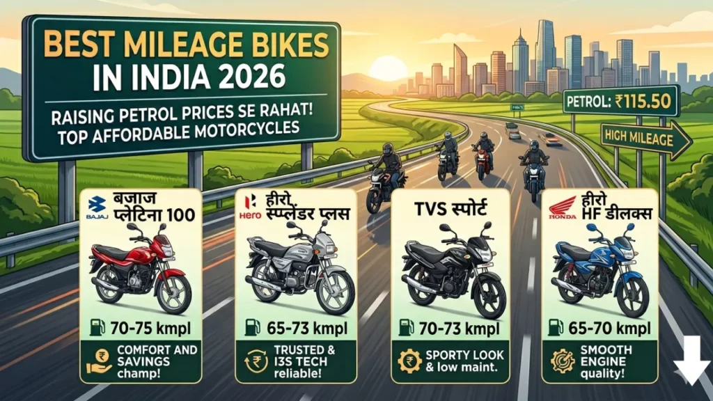 Best Mileage Bikes In India 2026